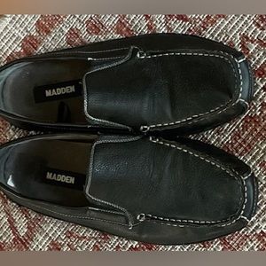 Madden Men - black leather driver loafer slip on